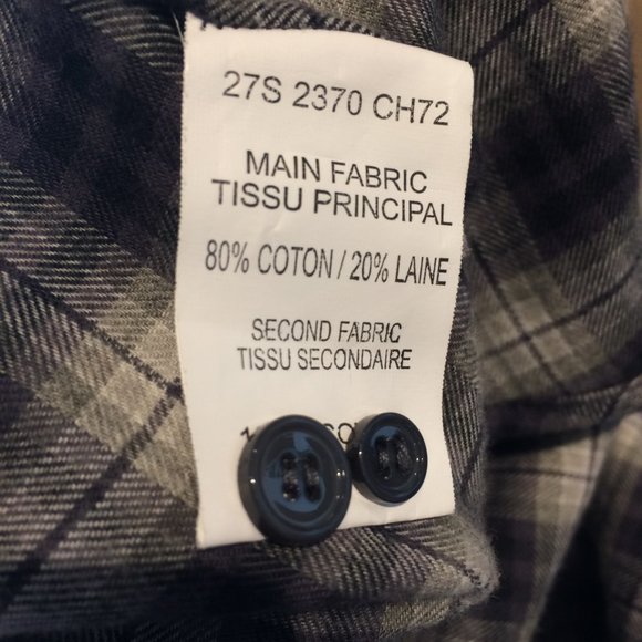 Carven Size 39 Medium Plaid Wool/Cotton Shirt - Picture 2 of 4